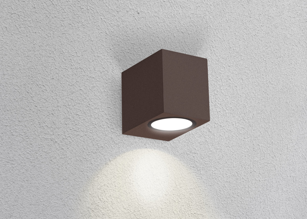 Applique LED AXO quadrata monodirezionale corten