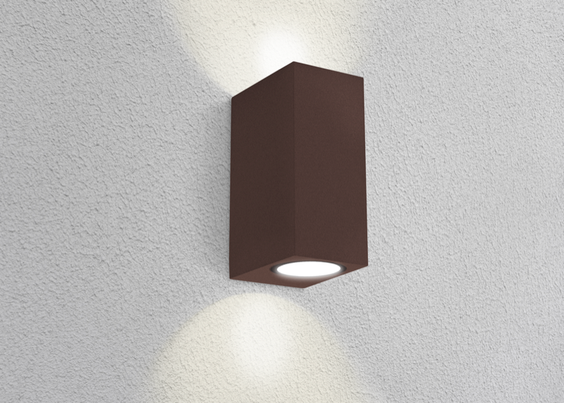 Applique LED AXO quadrata bidirezionale corten GU10
