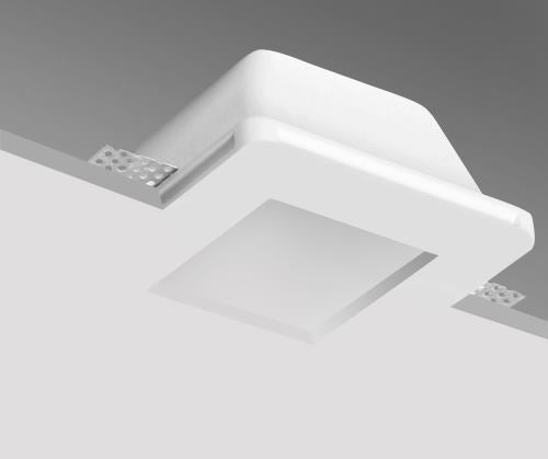 Jessy - Supporto in gesso da incasso CON VETRO 120X120 H62mm
