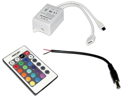 KIT PER STRISCE LED RGB - 24V (Telecomando + Led Controler + Connettore)