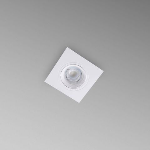 Supporto incasso GU10 klik square bianco con ghiera spirale orientabile IP20