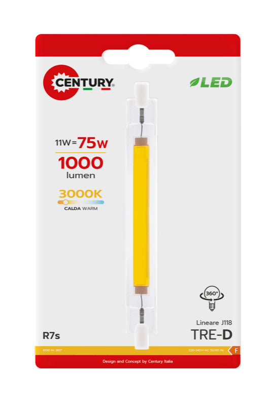 Lamp. LED TRE-D COB 11W - R7S - 3000K - 1000 Lm