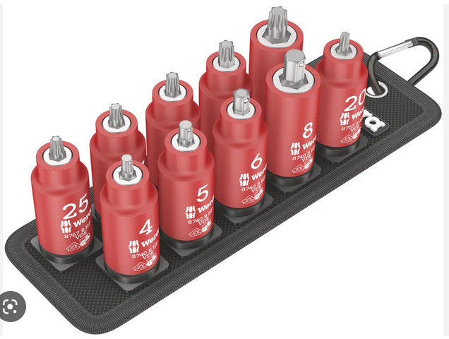 Wera Belt B VDE 1 Kit Zyklop inserti-bussola, per viti TORX® / esagono cavo, isolate, con attacco da 3/8", con funzione di ritegno - 05004930001