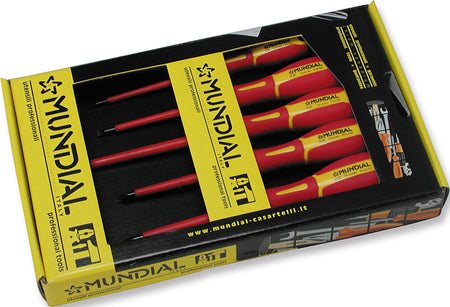 Set Cacciaviti Isolati rosso taglio/croce Mundial 5pz