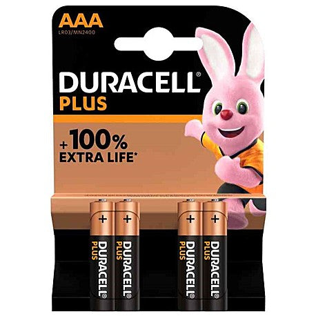 Pila Duracell AAA plus m. stilo conf. da 4