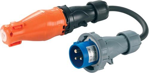 Adattatore SPI 2P +T + Presa Schuko con protezione IP65 con chiusura a scatto, IP67 con chiusura a