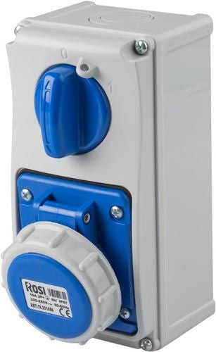 Presa fissa interbloccata da parete con fondo 50/60 Hz IP67