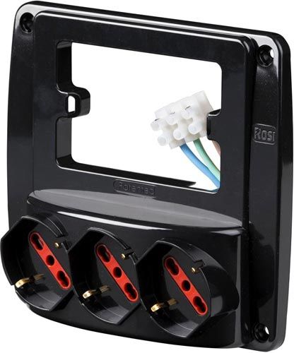 Multismart Emilia 3 prese 16A 250V Nero