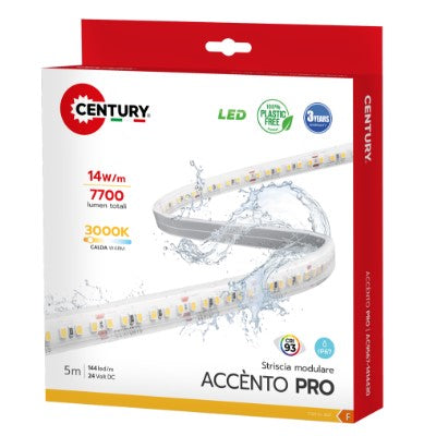 Striscia led accento pro 14W/m 3000k IP67 1540 Lm - bobina da 5 m