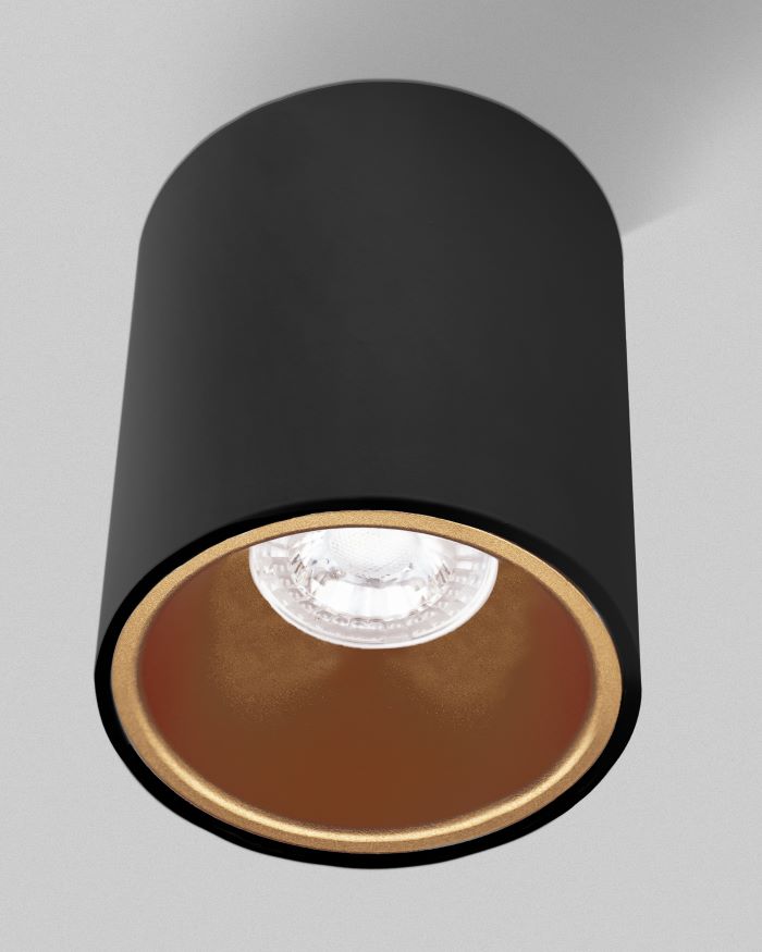 Plafoniera led ESSENZA round nera/gold   GU10  -  IP20