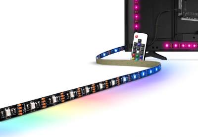 Striscia led RGB con telecomando RF TV-75 INCH 1.33 W/m - 30 Led/m - 4 W - 60 Lm