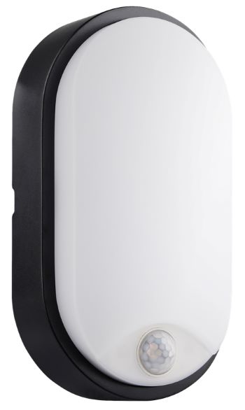 OASI Plafoniera OVALE SENSOR - 14W - 4000K - 1055Lm - IP54 - NERA