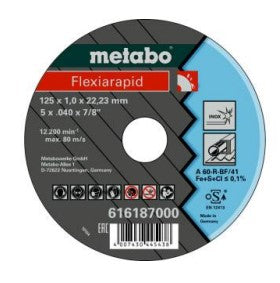 Disco Flexiarapid metabo 125x1,0x22,23 inox TF 41 - 616187000