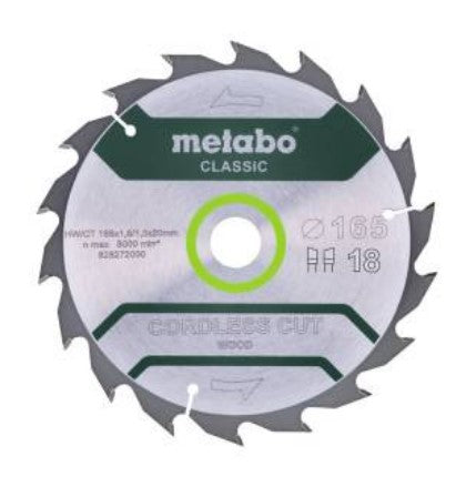 Lama circolare per legno HW/CT 165x1,8x20 metabo - 18 WZ - 628272000