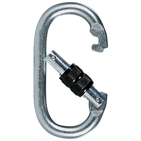 Moschettone ovale in acciaio con ghiera a vite - apertura 17 mm