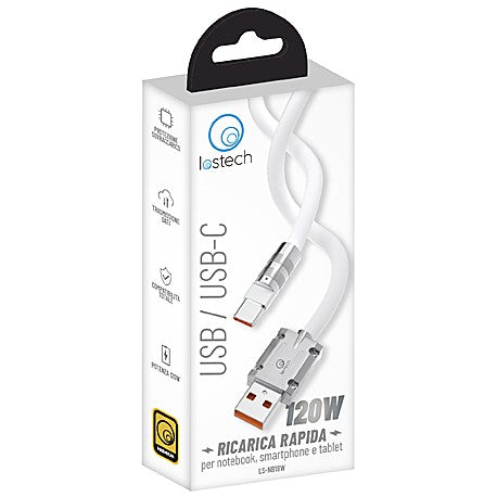 Cavo usb-usbc 120 w 150 cm bianco