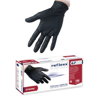 Guanti in nitrile 67  monuso nero, ambidestri, taglia XL
