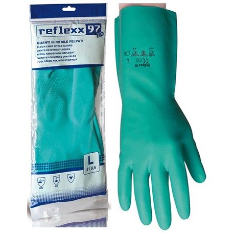 Guanti in nitrile Verde R97 Tg. L HD Reflex