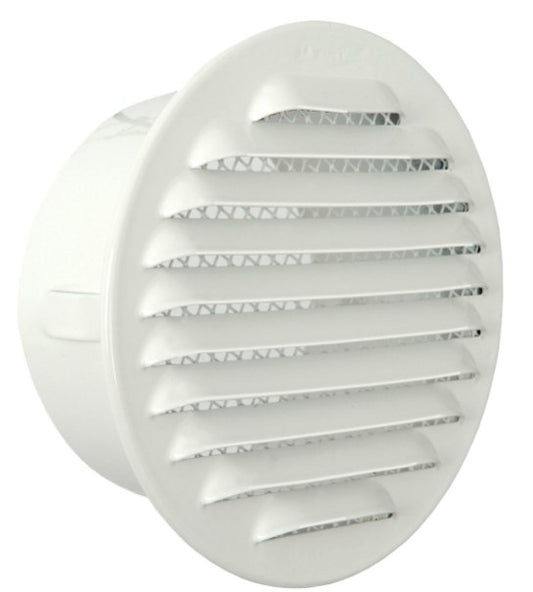 Griglie in alluminio verniciata bianco Ø 120 con rete