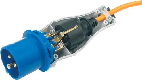 Adattatore industriale per spina Schuko pressofusa 16A 2P IP44