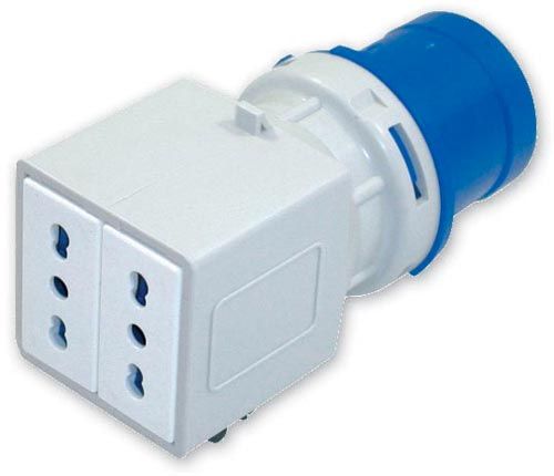 Adattatore ind.le sp16A 2P+T 6H IP20 2pr BIPASSO 230V